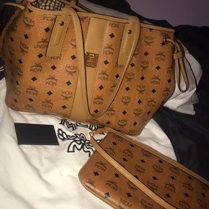 Authentic MCM reversible shopper tote